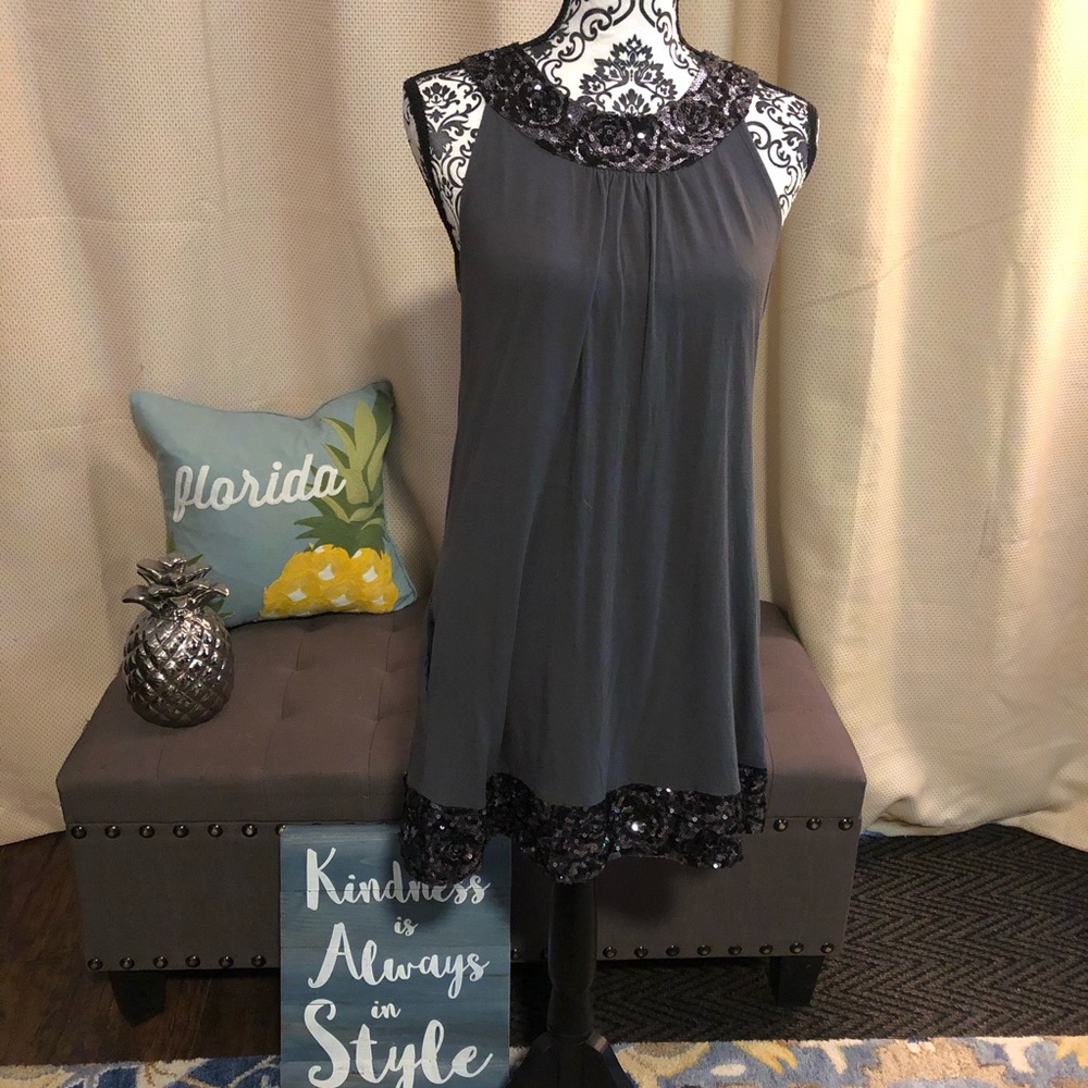 🖤Express🖤 Sequin trim mini dress